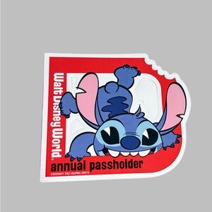 Disney Red and Blue Stitch Passholder Sticker